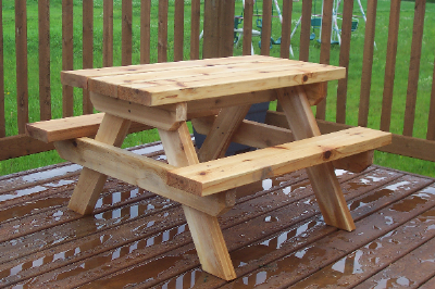 Outdoor Cedar Table on Kids Cedar Table